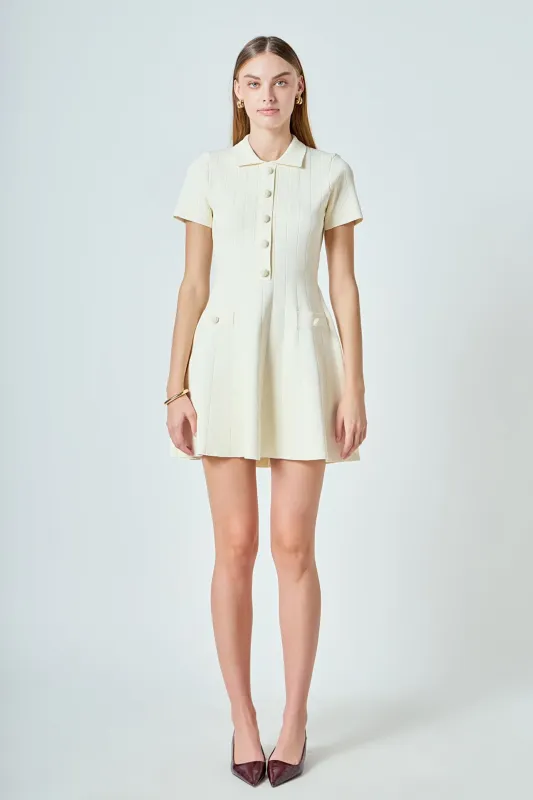 Gemma Jeweled Buttoned Knit Mini dress sold by Endless Rose