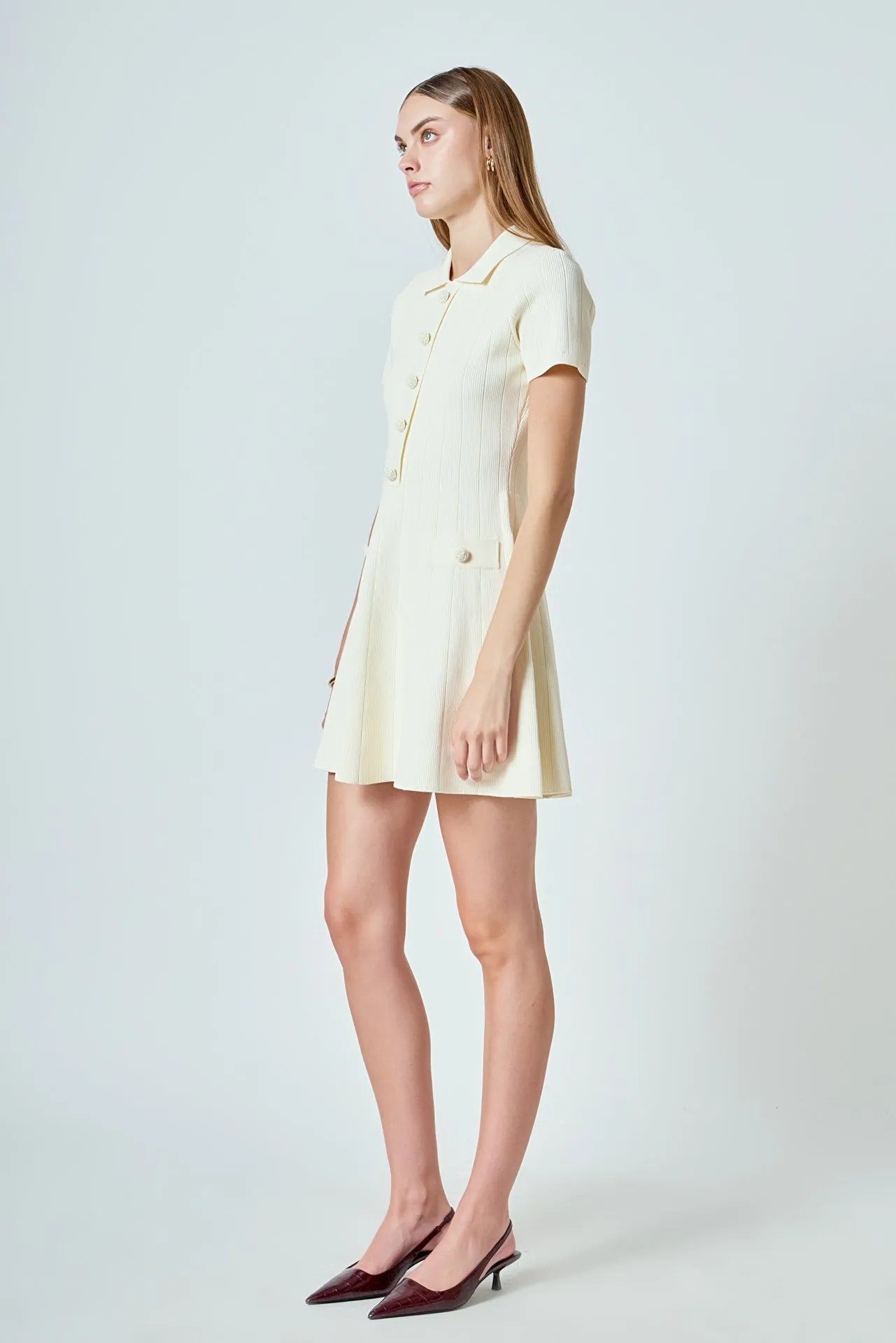 Gemma Jeweled Buttoned Knit Mini dress sold by Endless Rose product image thumbnail 3