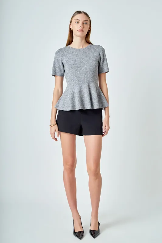 Wool Blend Peplum Sweater Knit Top sold by Endless Rose