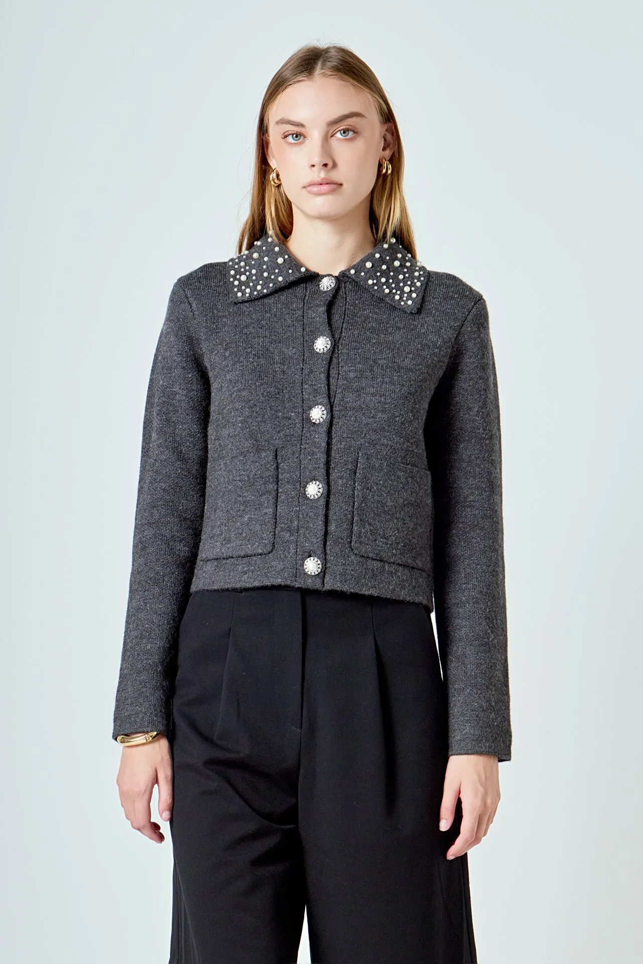 Pearl Embellished Collar Cardigan sold by Endless Rose product image thumbnail 5