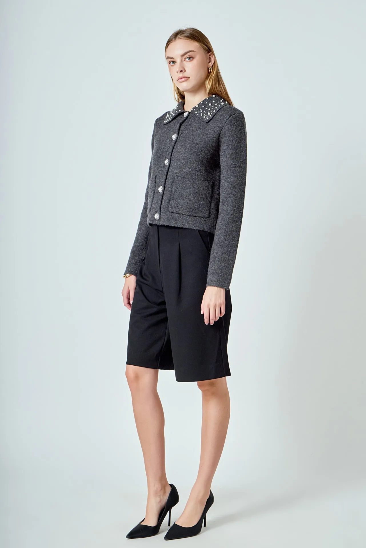 Pearl Embellished Collar Cardigan sold by Endless Rose product image thumbnail 3