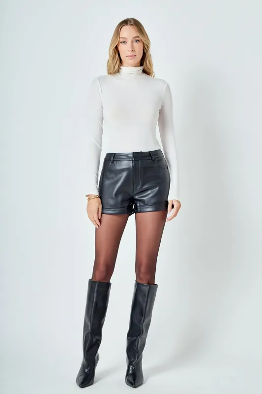 Faux Leather Mid Waisted Shorts sold by Endless Rose