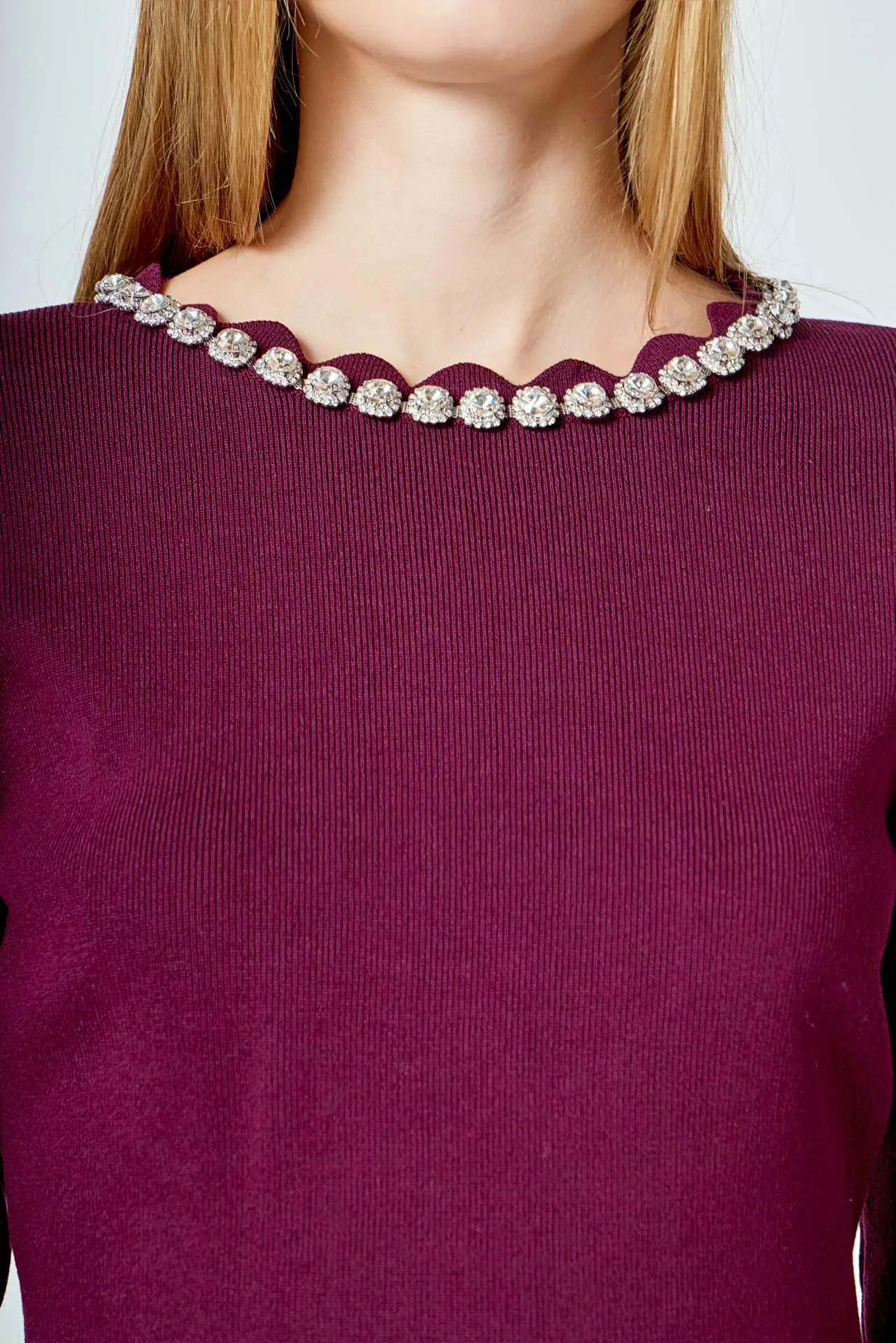 Long Sleeve Jewel Top sold by Endless Rose product image thumbnail 2