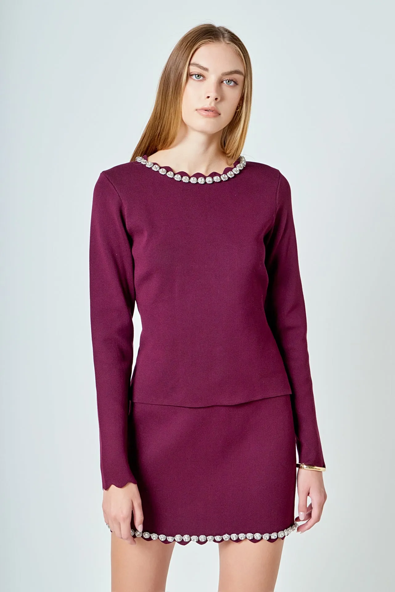 Long Sleeve Jewel Top sold by Endless Rose product image thumbnail 5