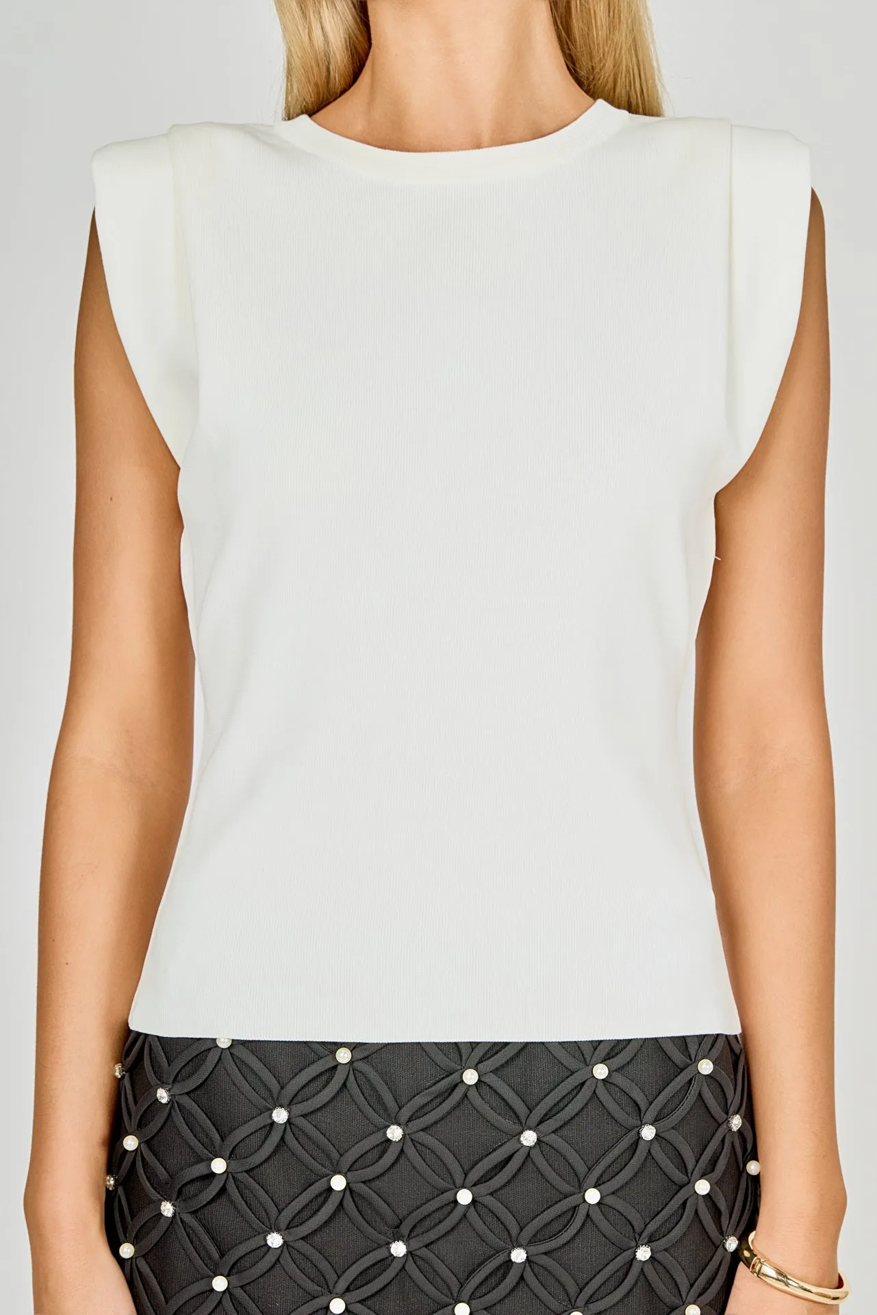 Knit Pleated Shoulder Top sold by Endless Rose product image thumbnail 2