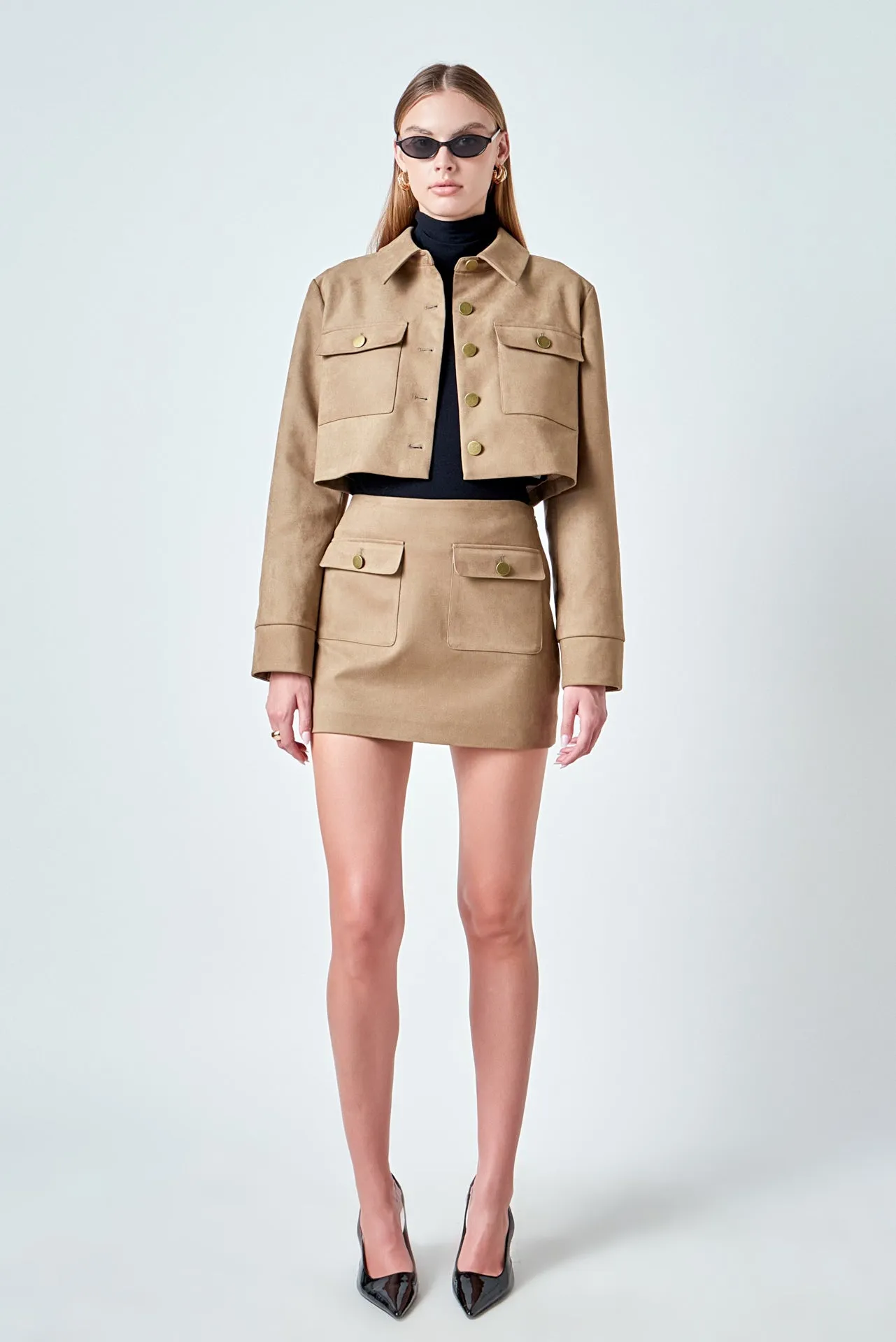 Faux Suede Pocketed Mini Skirt sold by Endless Rose product image thumbnail 3