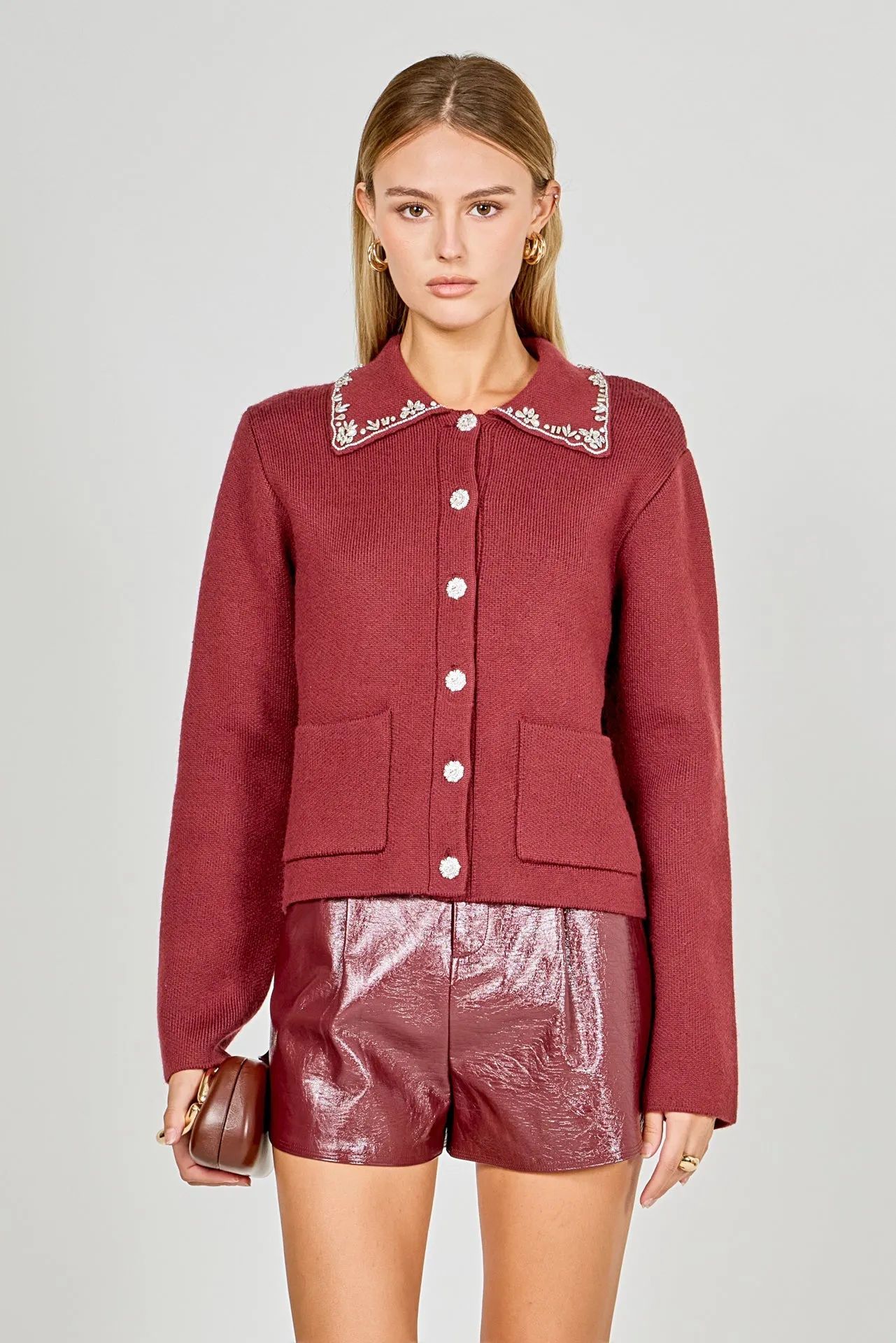 Arden Embellished Collar Button Up Cardigan sold by Endless Rose product image thumbnail 5