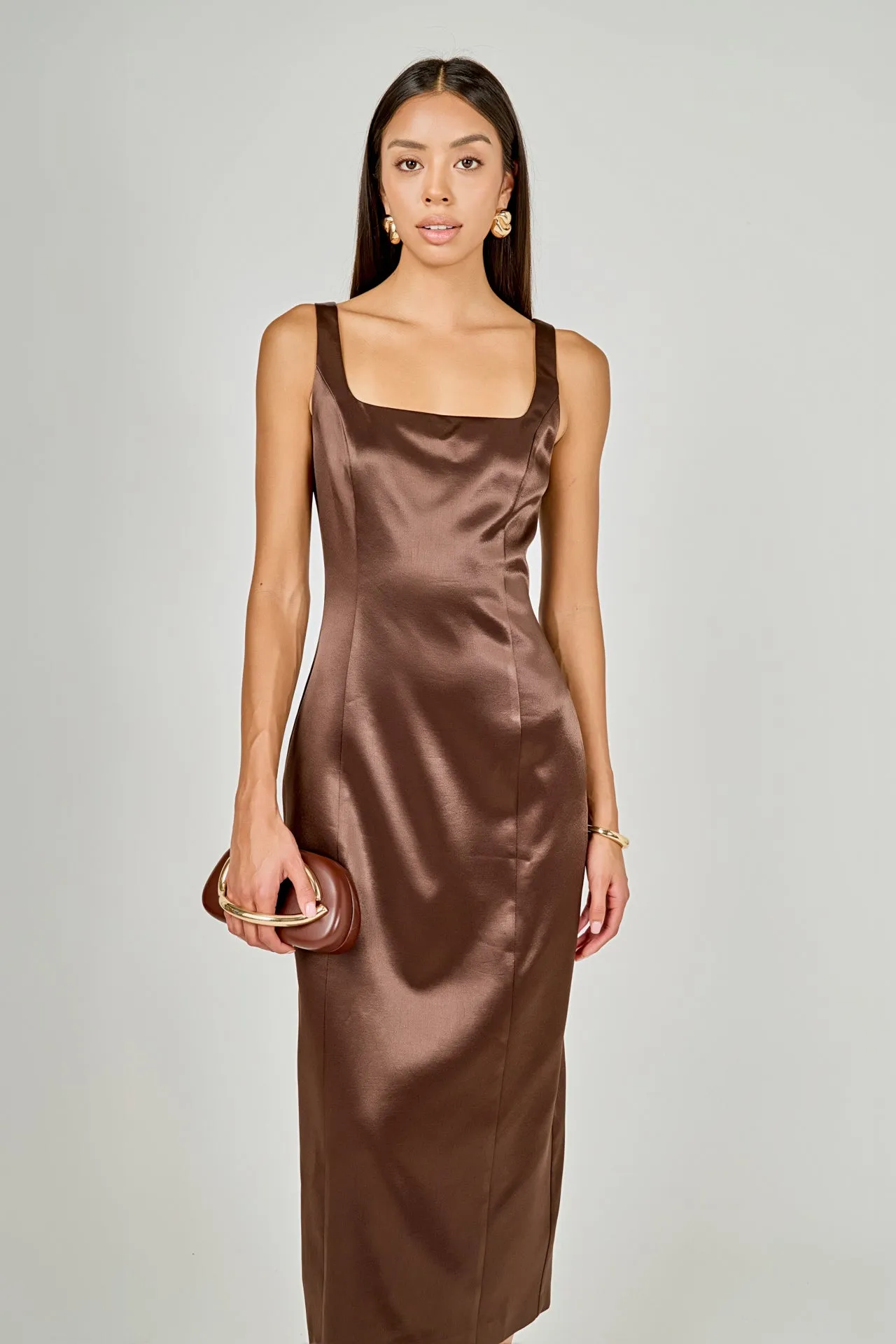 Satin Velvet Scoop Neck Midi Dress sold by Endless Rose product image thumbnail 5