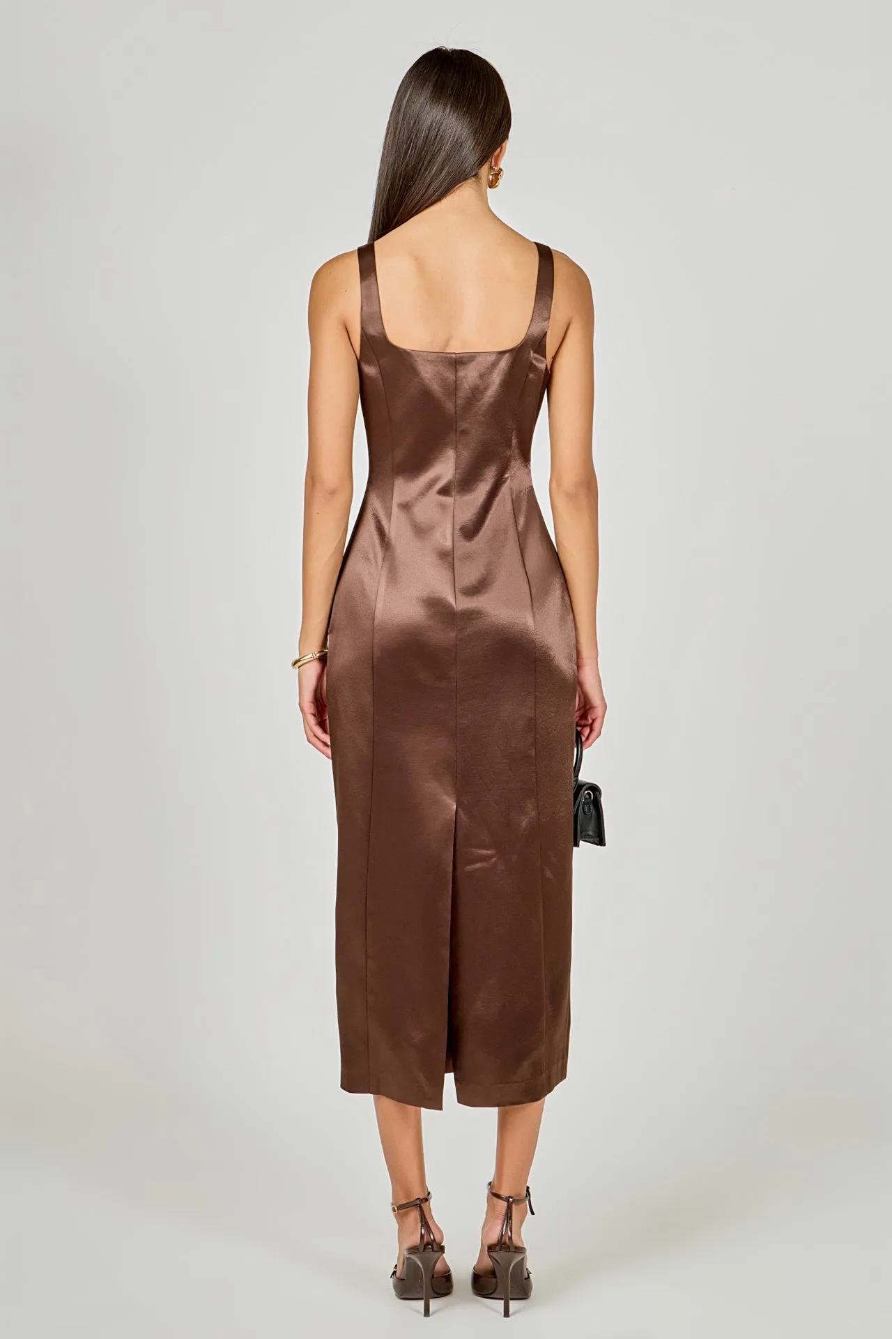 Satin Velvet Scoop Neck Midi Dress sold by Endless Rose product image thumbnail 4