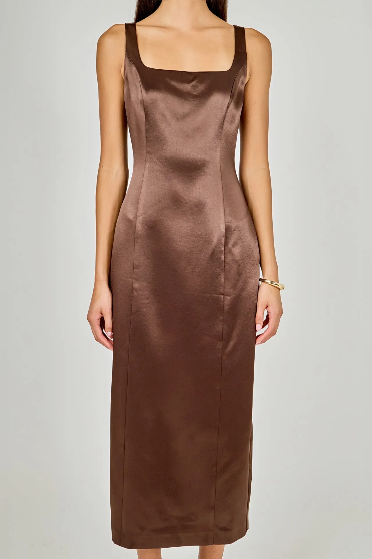 Satin Velvet Scoop Neck Midi Dress sold by Endless Rose product image thumbnail 2
