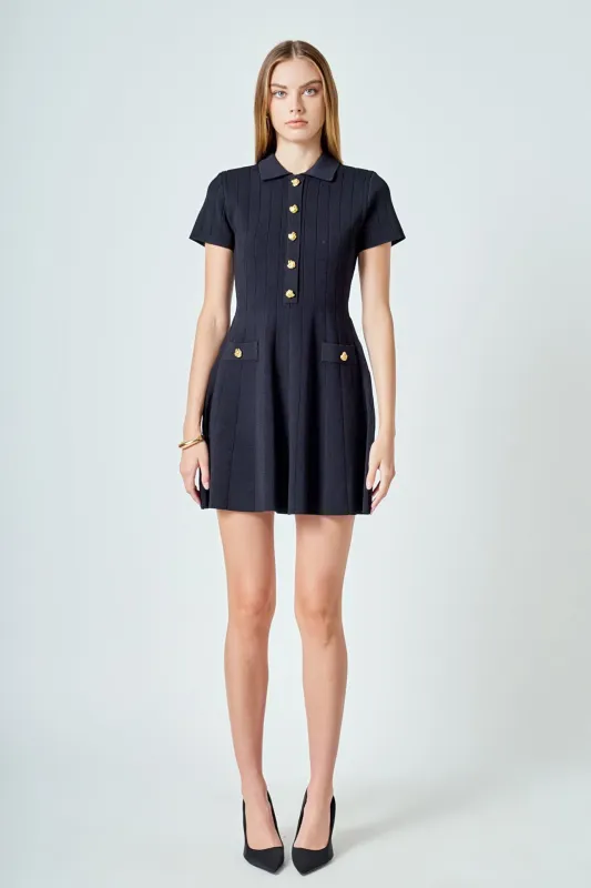 Jewel Buttoned Knit Mini Dress sold by Endless Rose