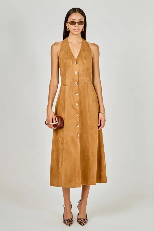 Suede Fitted Midi Dress sold by Endless Rose