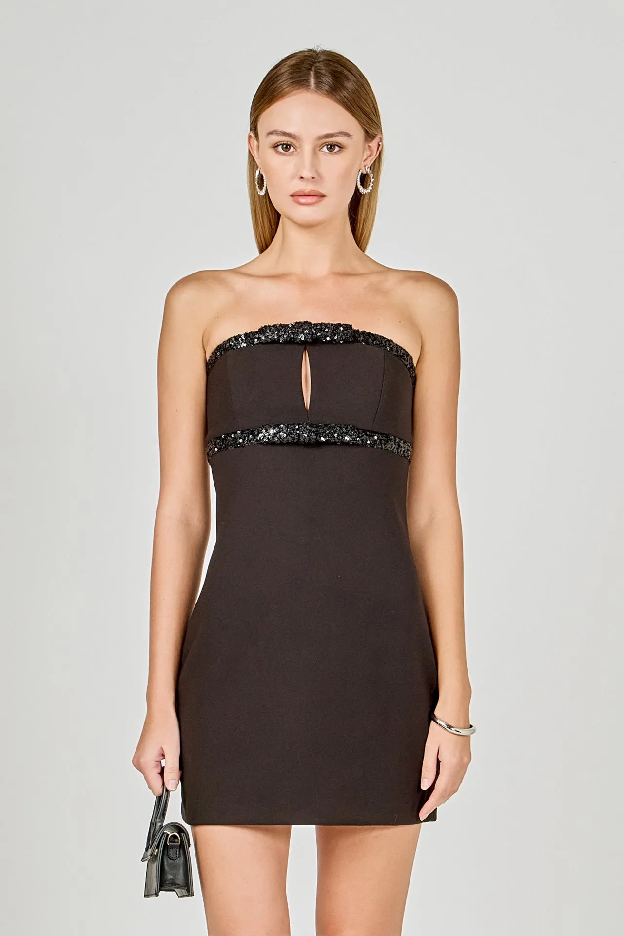 Sequin Trimmed Strapless Mini Dress sold by Endless Rose product image thumbnail 5