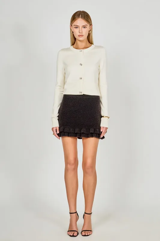 Knit Ruffles Mini Skirt sold by Endless Rose