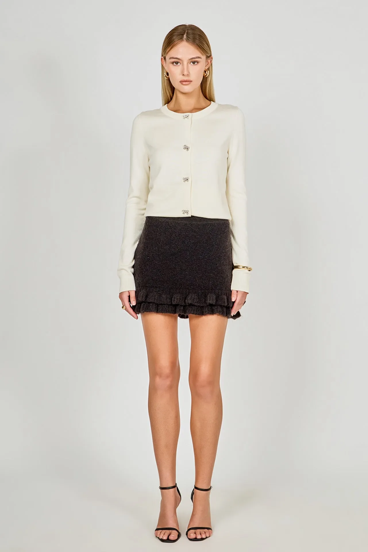 Knit Ruffles Mini Skirt sold by Endless Rose