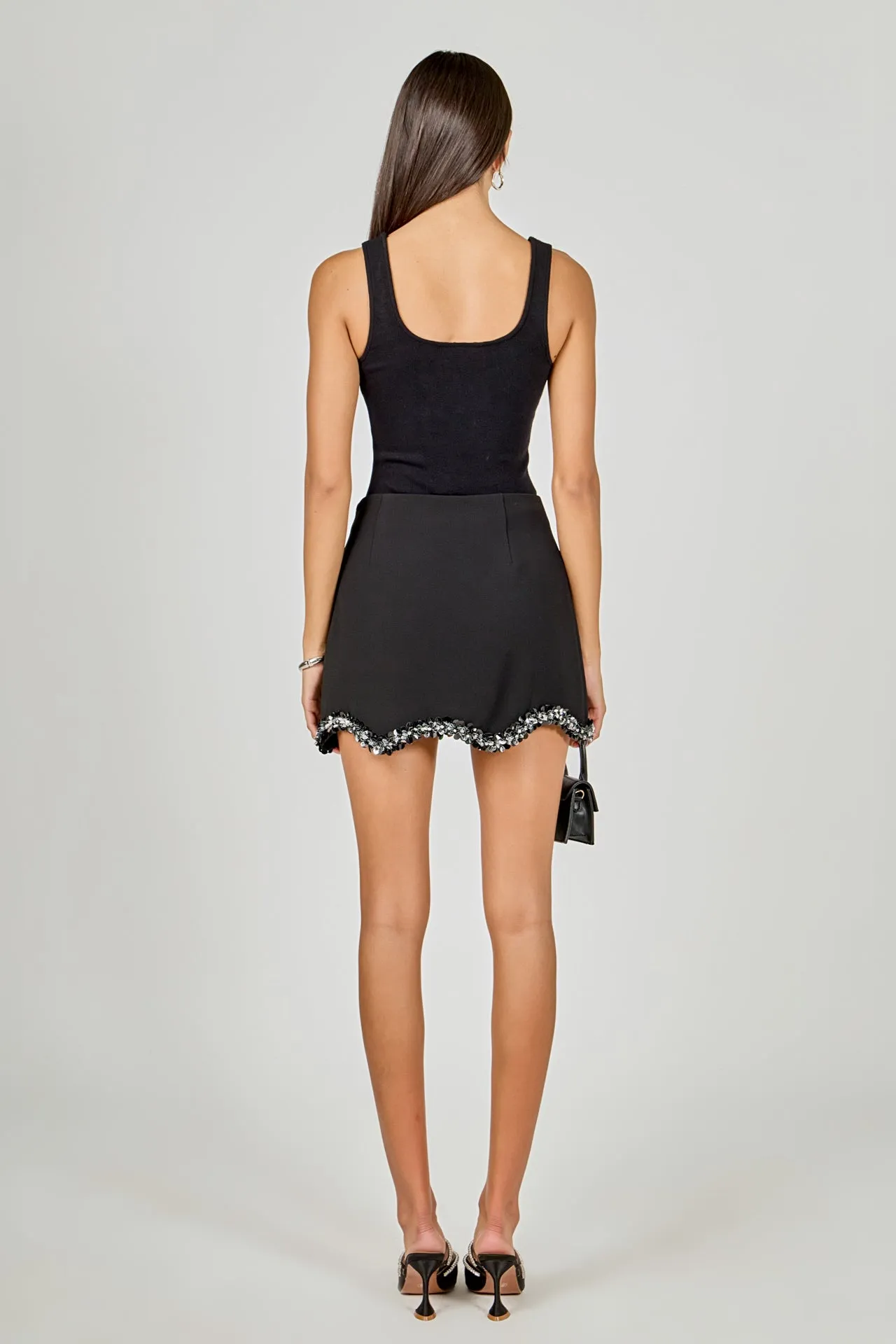 Jewel Scalloped Trim Skirt sold by Endless Rose product image thumbnail 4