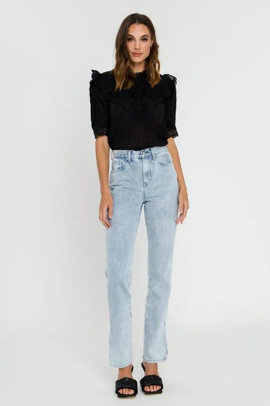 Lace Detail Dotted Top sold by Endless Rose