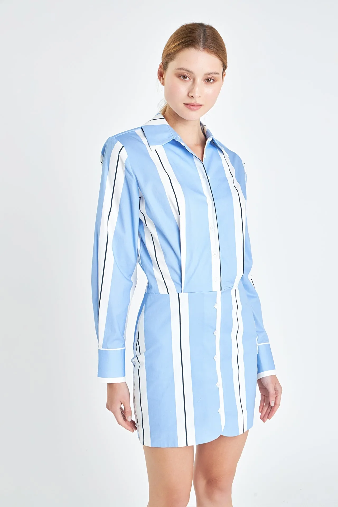 Stripe Power Shoulder Mini Dress sold by Endless Rose product image thumbnail 5