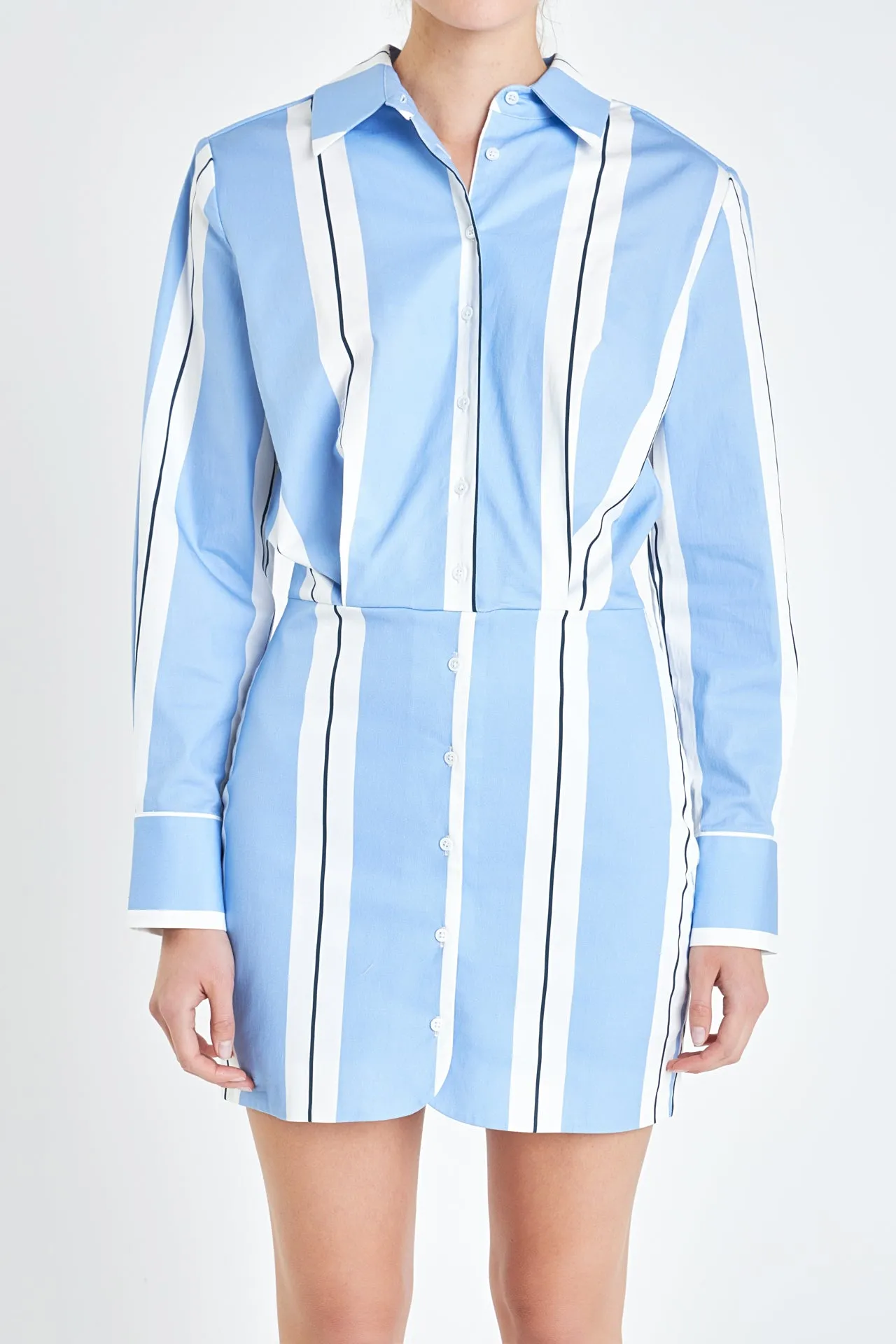 Stripe Power Shoulder Mini Dress sold by Endless Rose product image thumbnail 3