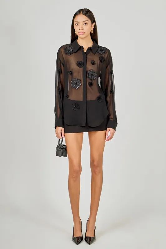 Floral Detail Shirt Blouse sold by Endless Rose