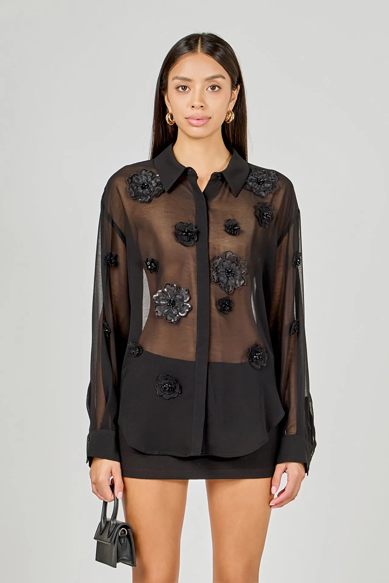 Floral Detail Shirt Blouse sold by Endless Rose product image thumbnail 5