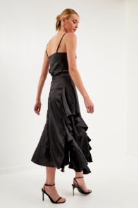 Satin Waterfall Midi Skirt sold by Endless Rose