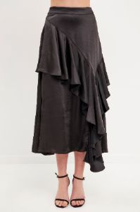 Satin Waterfall Midi Skirt sold by Endless Rose