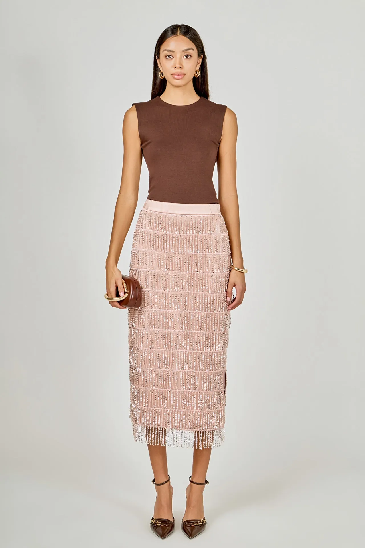 Sequins Tassel Midi Skirt sold by Endless Rose