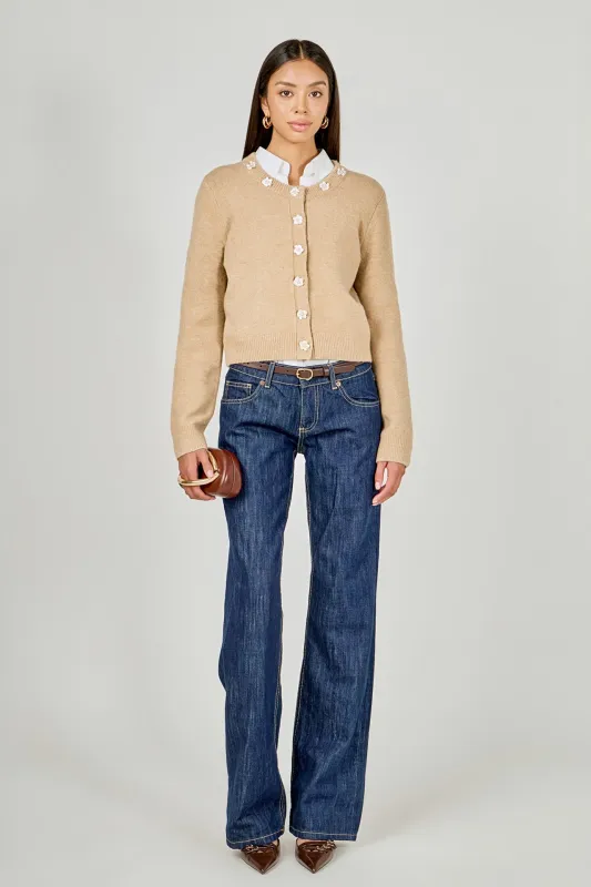 Floral Button Knit Cardigan sold by Endless Rose