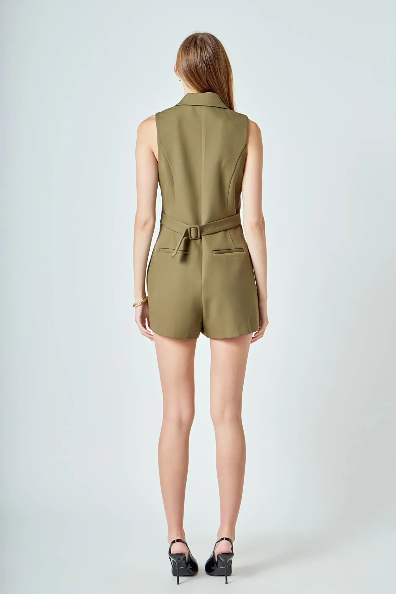 Notch Collared Sleeveless Romper sold by Endless Rose product image thumbnail 4
