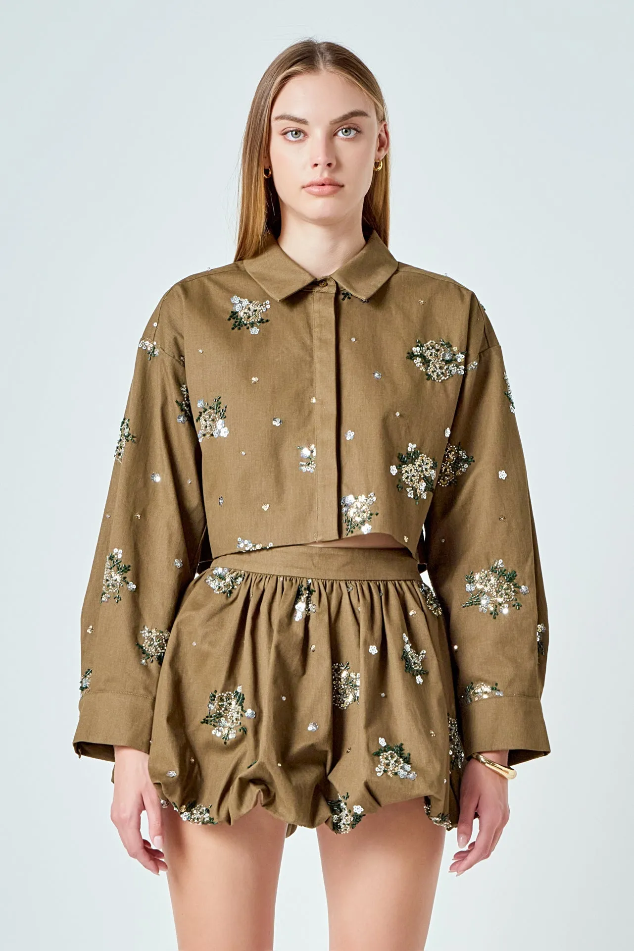 Eve Sequined and Beaded Low Waist Bubble Skirt sold by Endless Rose product image thumbnail 5