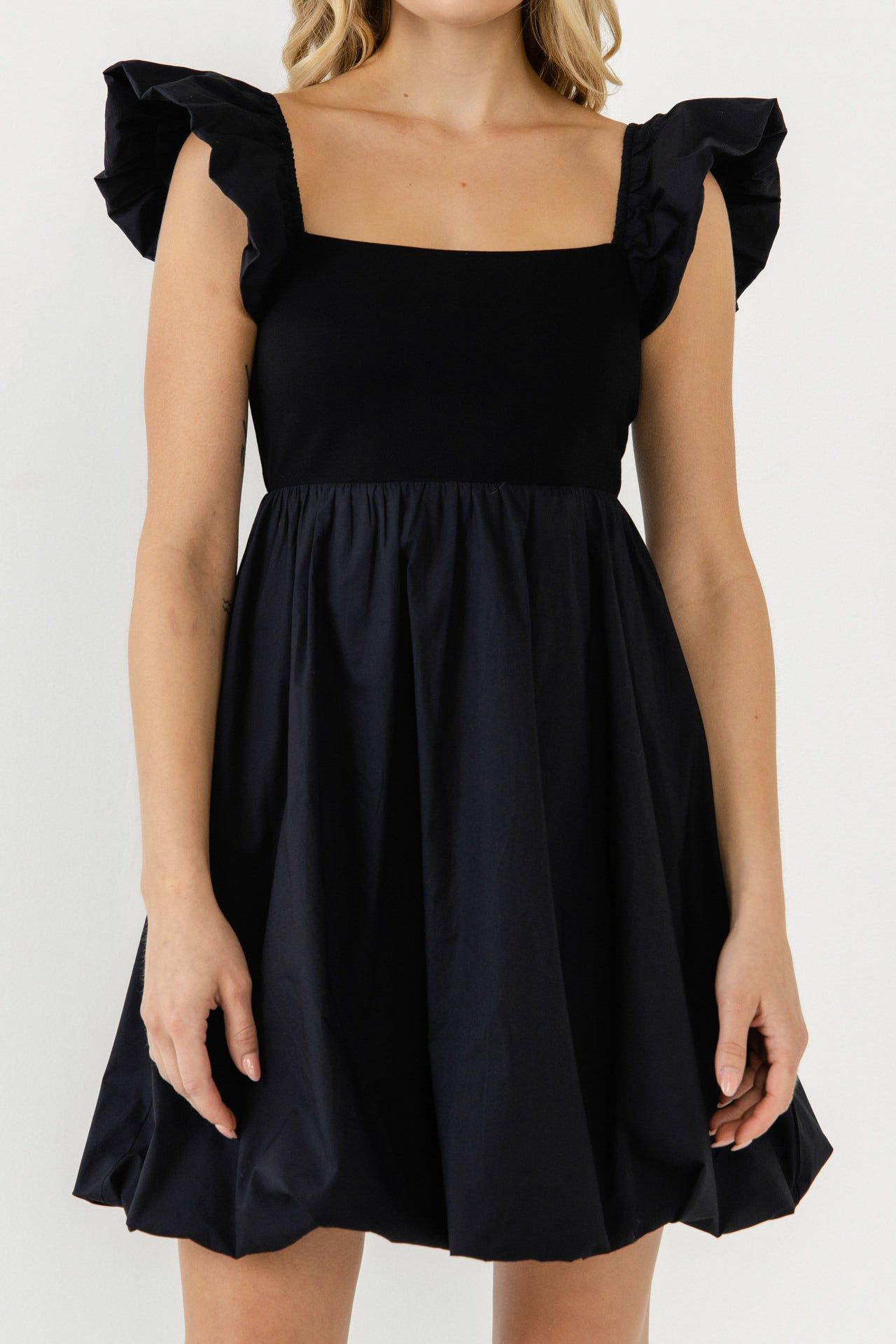 Mix Media Balloon Detail Mini Dress sold by Endless Rose product image thumbnail 2