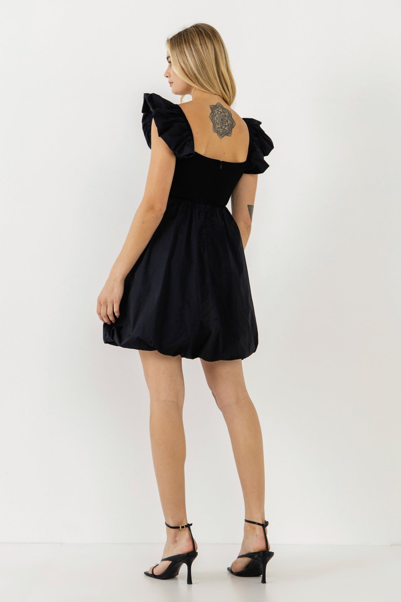 Mix Media Balloon Detail Mini Dress sold by Endless Rose product image thumbnail 4