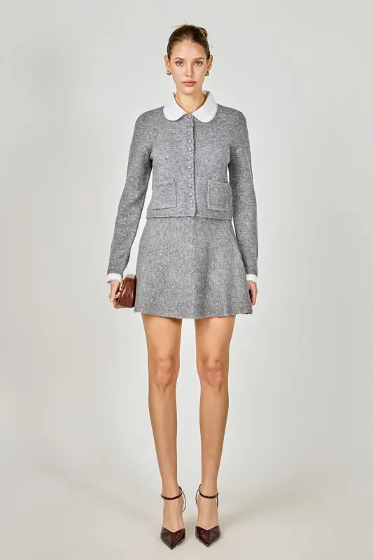 Knit Cardigan with Peter Pan Collar sold by Endless Rose