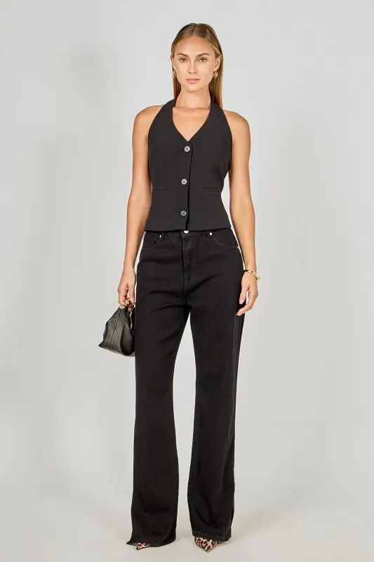 Halter Neck Open Back A-Line Vest sold by Endless Rose