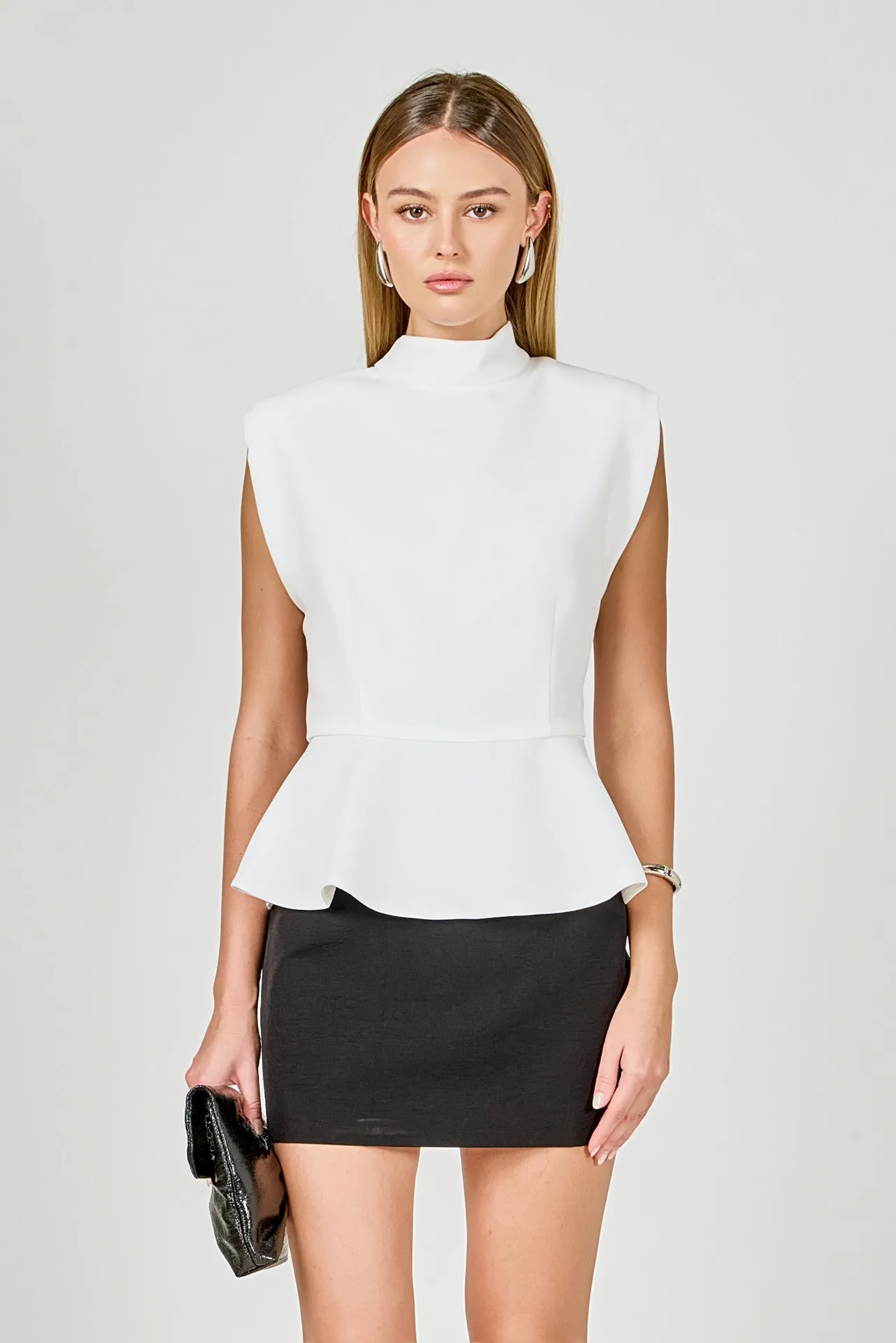Mock Neck Sleeveless Peplum Top sold by Endless Rose product image thumbnail 5