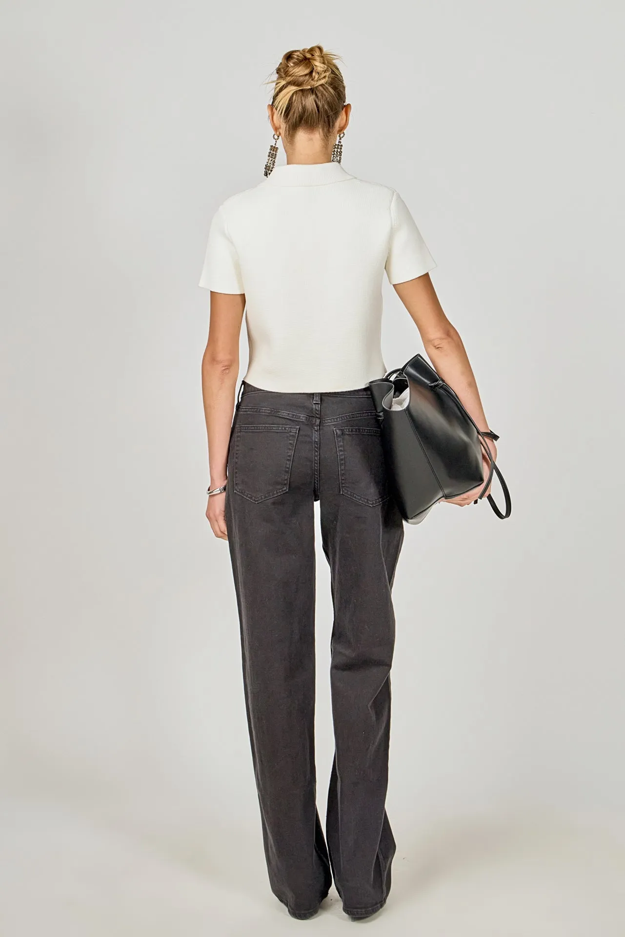 Jewel Buttoned Cropped Knit Top sold by Endless Rose product image thumbnail 4