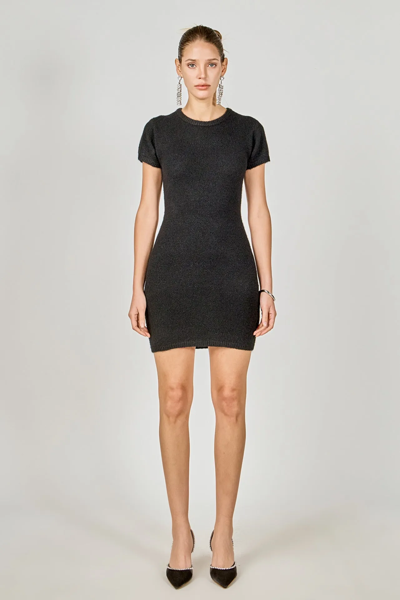 Fuzzy Short Sleeve Mini Dress sold by Endless Rose