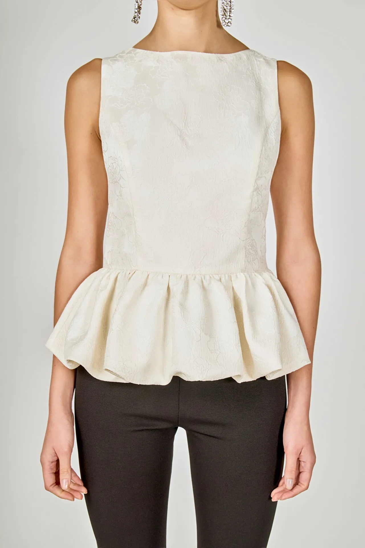 Jacquard Sleeveless Peplum Top sold by Endless Rose product image thumbnail 2