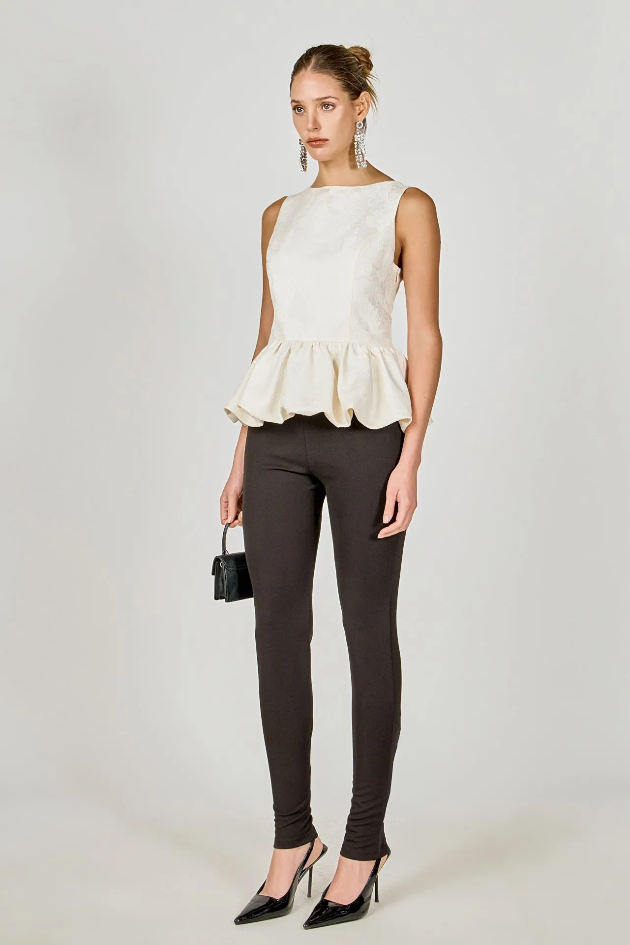 Jacquard Sleeveless Peplum Top sold by Endless Rose product image thumbnail 3