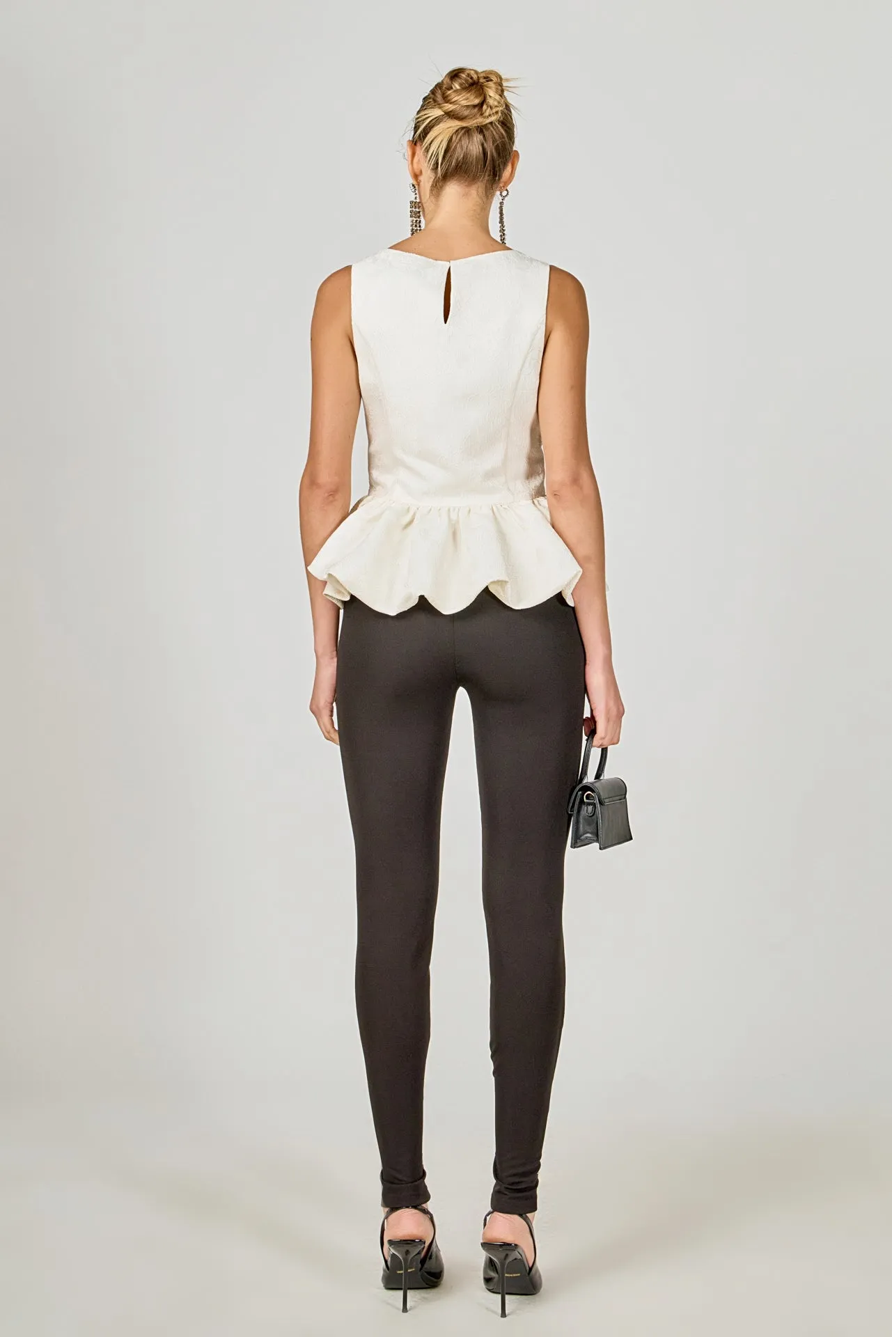 Jacquard Sleeveless Peplum Top sold by Endless Rose product image thumbnail 4