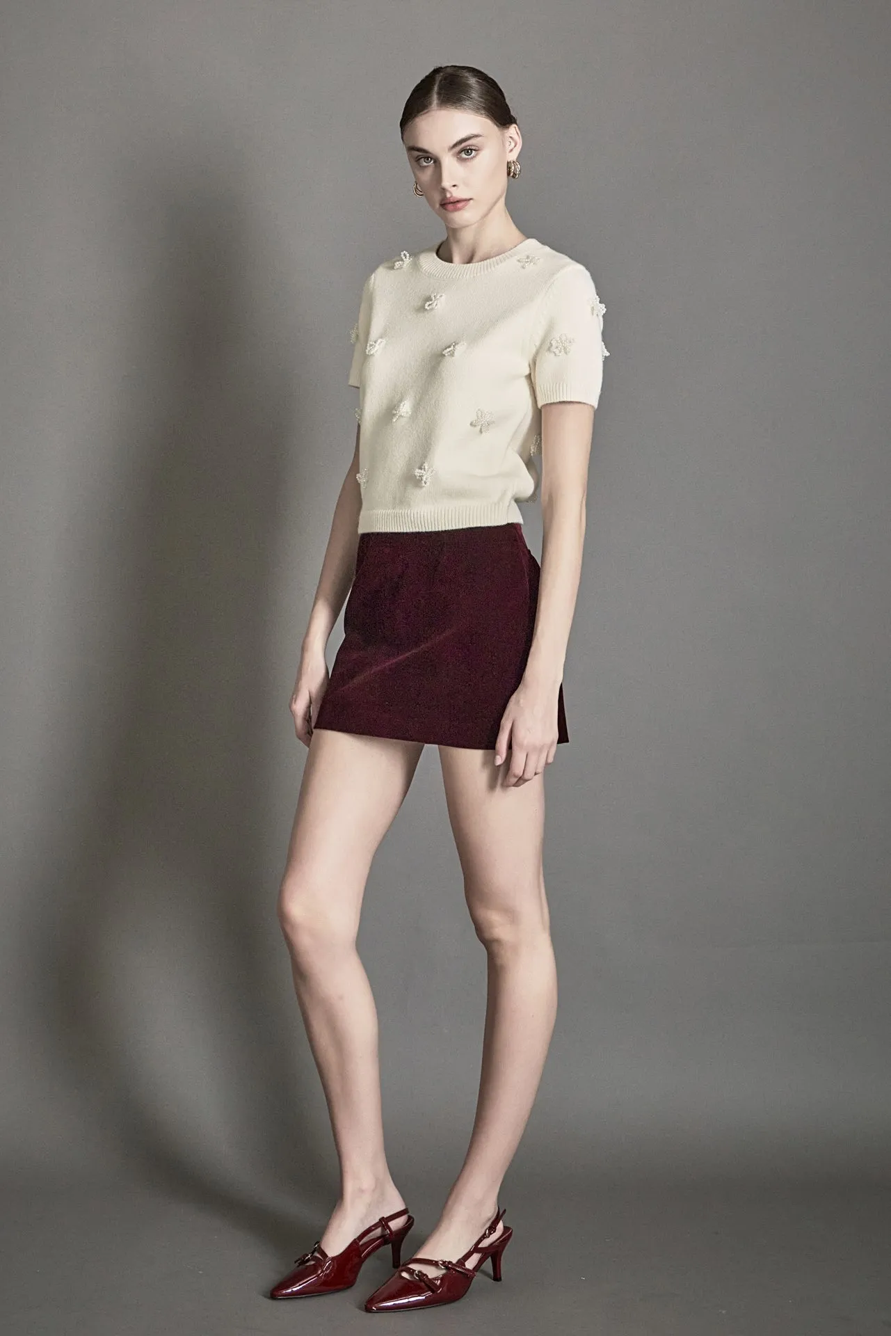 Pearl Trim Short Sleeve Sweater sold by Endless Rose product image thumbnail 3