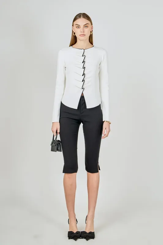 Ruffle Draped Knit Top made by Endless Rose