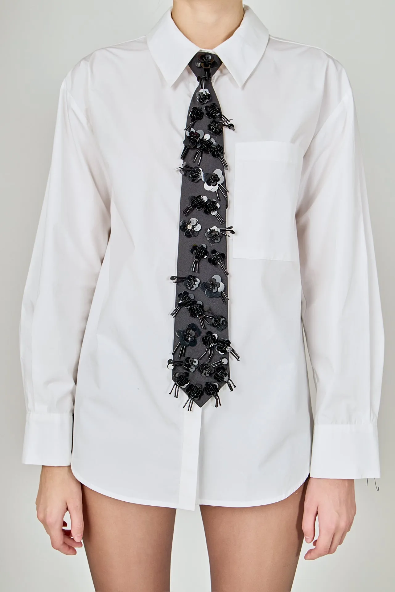 Detachable Sequin Tie Shirt sold by Endless Rose product image thumbnail 2
