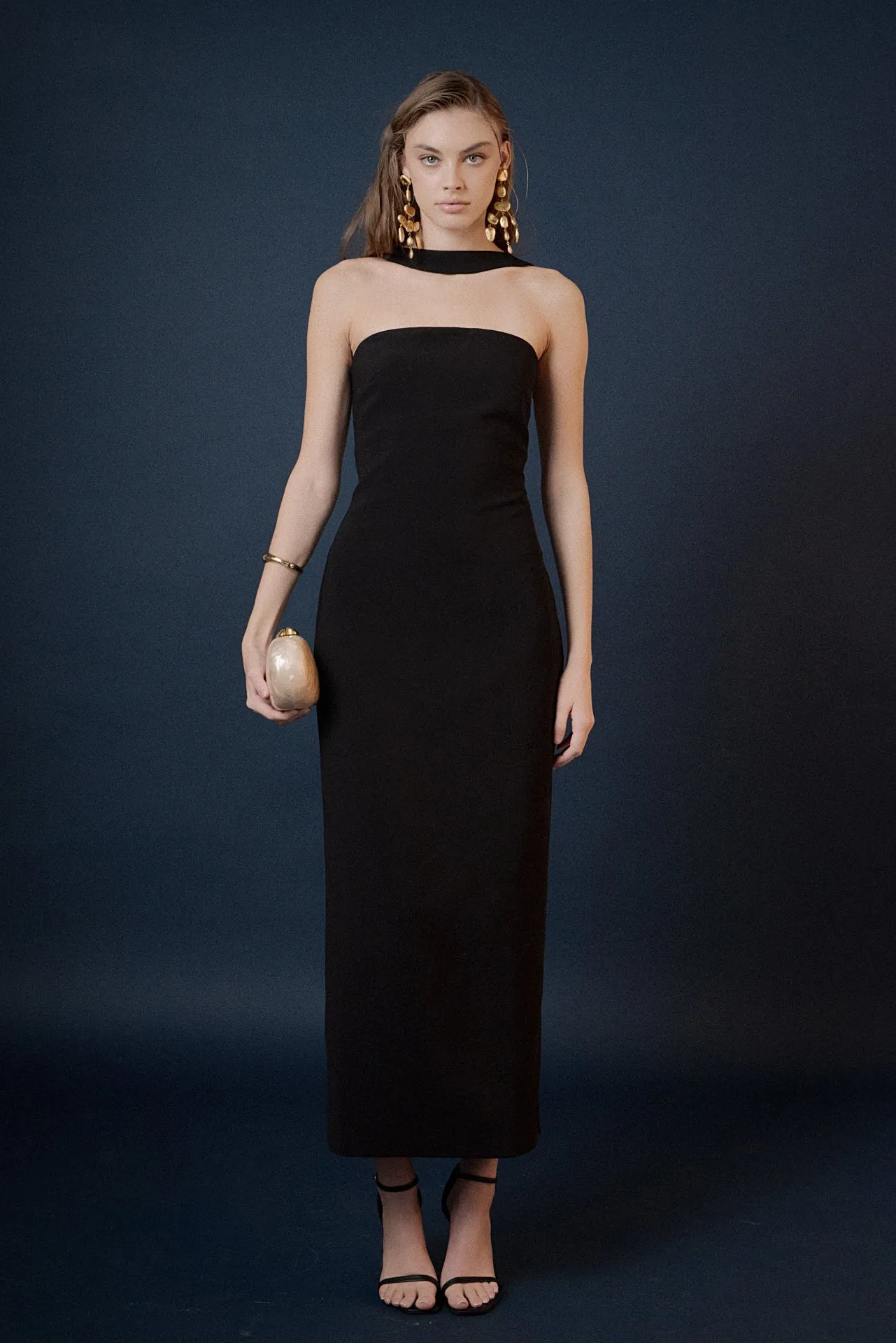 Neck Detail Fitted Maxi Dress sold by Endless Rose