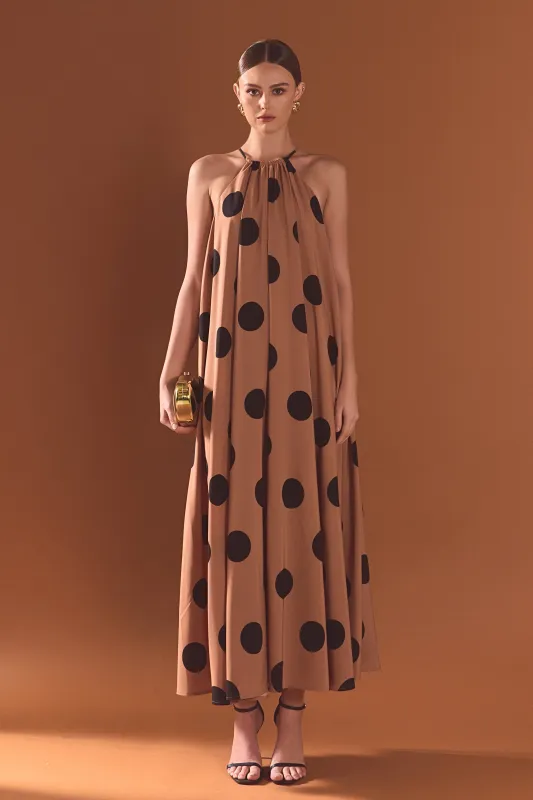 Polka Dot Halter Neck Maxi Dress sold by Endless Rose