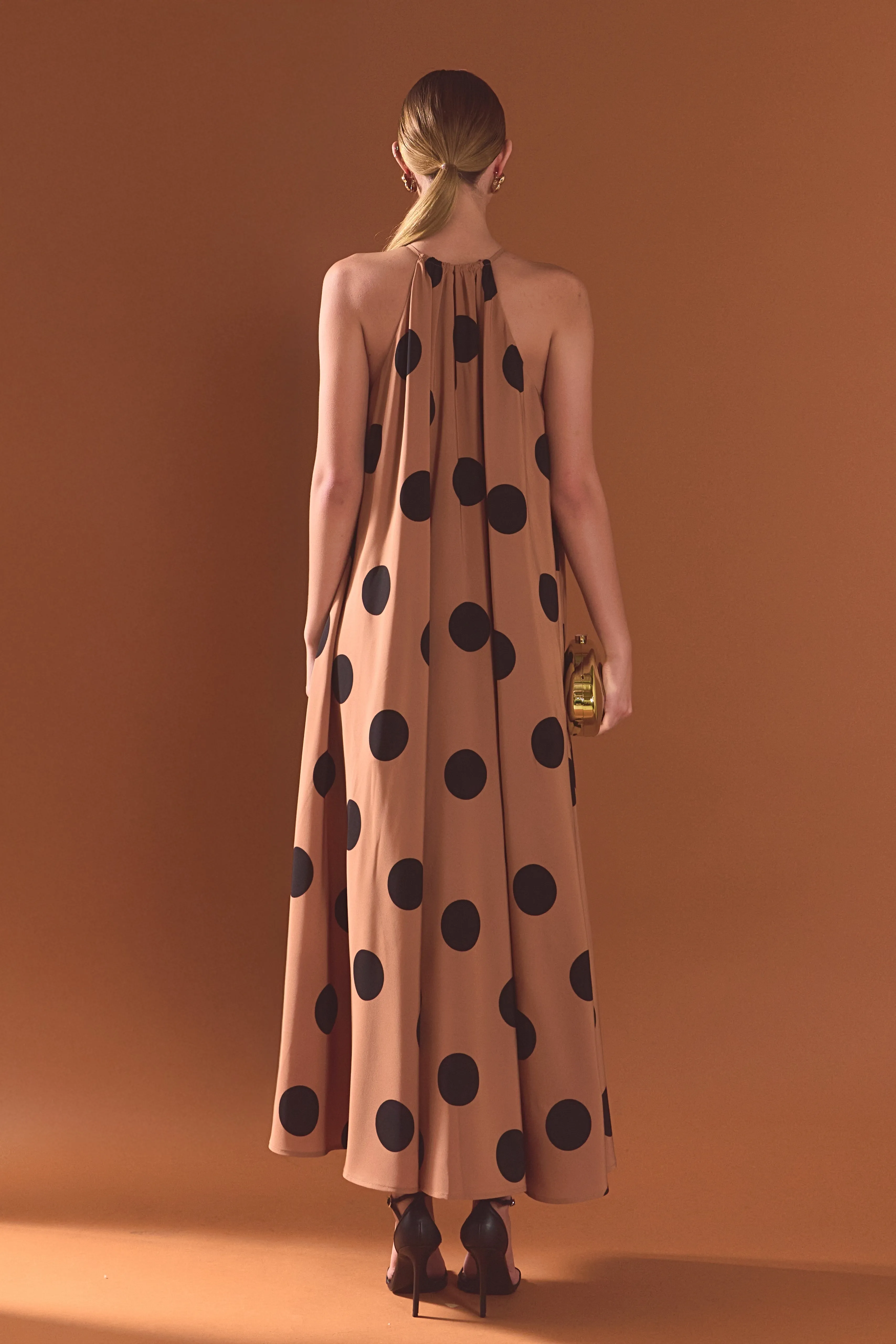 Polka Dot Halter Neck Maxi Dress sold by Endless Rose product image thumbnail 4