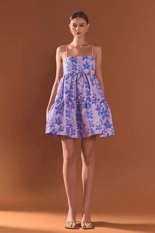 Metallic Foral Jacquard Mini Dress sold by Endless Rose