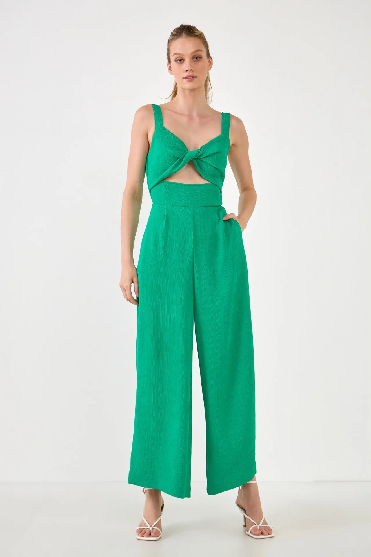 Soft Touch Plisse Twist Jumpsuit sold by Endless Rose