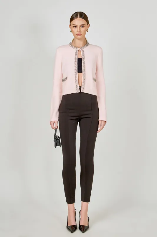 Boucle Knit Jewel Trim Sweater Cardigan sold by Endless Rose